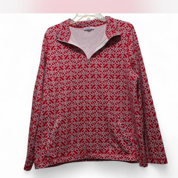 Talbots Red and White Rope Pattern Top - Picture 5 of 6